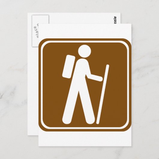 Carte Postale Panneau routier randonnée (Devant / Derrière)