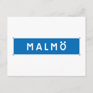 Carte Postale Panneau routier suédois Malmo