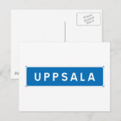 Carte Postale Panneau routier suédois Uppsala (Devant / Derrière)