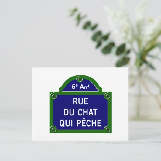 Carte Postale Panneau rue du Conversation qui Peche, Paris (Debout devant)