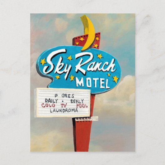 Carte Postale Panneau Sky Ranch Motel (Devant)