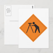 Carte Postale Panneau Surveyeur au travail (Devant / Derrière)