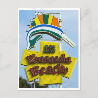 Carte Postale Panneau Vintage Pensacola Beach Floride