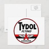 Carte Postale Panneau vintage Tydol Flying Gasoline (Devant / Derrière)