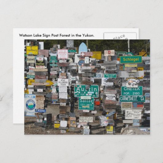 Carte Postale Panneau Watson Lake Post (Devant / Derrière)