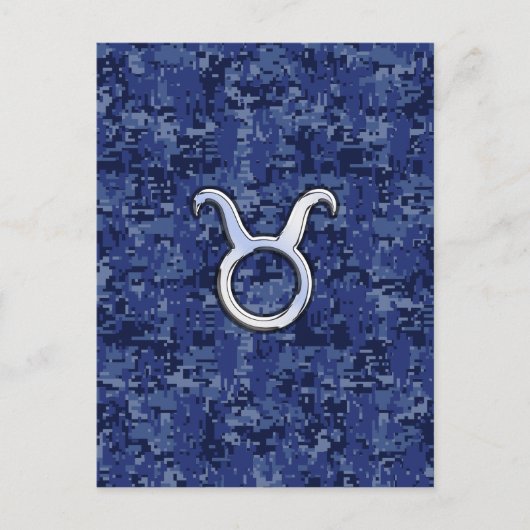 Carte Postale Panneau Zodiac Taurus sur Camouflage numérique ble (Devant)