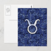 Carte Postale Panneau Zodiac Taurus sur Camouflage numérique ble (Devant / Derrière)