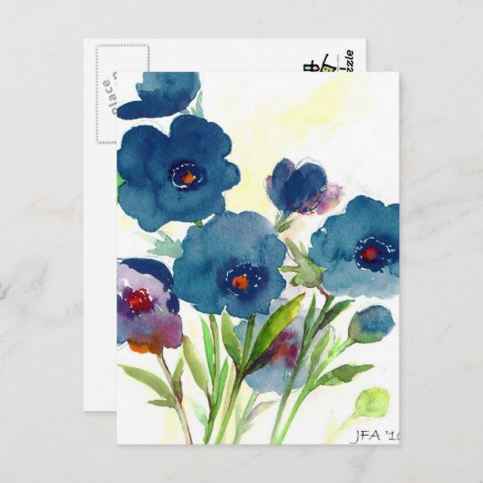 Carte Postale Panneaux bleus (Devant / Derrière)