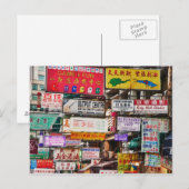 Carte Postale Panneaux de néon dans les rues de Hong Kong (Devant / Derrière)