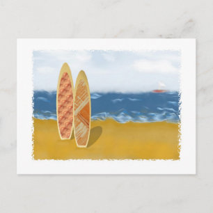 Carte Postale Panneaux De surf Sur La Plage