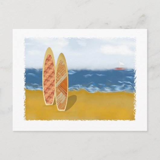 Carte Postale Panneaux De surf Sur La Plage (Devant)