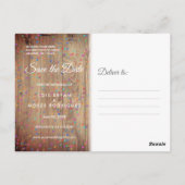 Carte Postale Panneaux en bois rustique Rainbow Confetti Enregis (Dos)