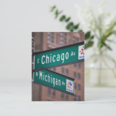 Carte Postale Panneaux indicateurs de Chicago et Michigan Avenue (Debout devant)