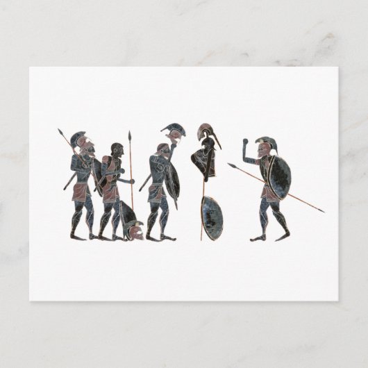 Carte Postale Panoply - Les hoplites grecs antiques célébrant (Devant)