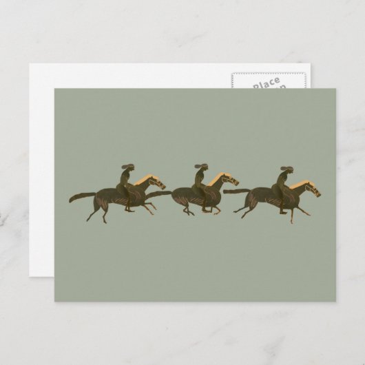 Carte Postale Panoply - Vase grec ancien art chevaux & cavaliers (Devant / Derrière)