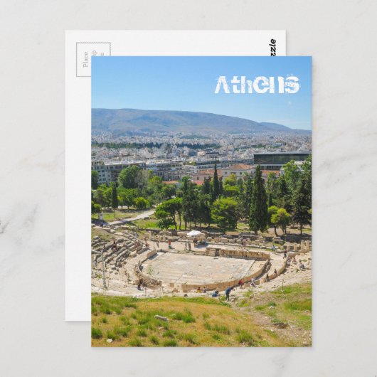 Carte Postale Panorama d'Athènes, Grèce (Devant / Derrière)