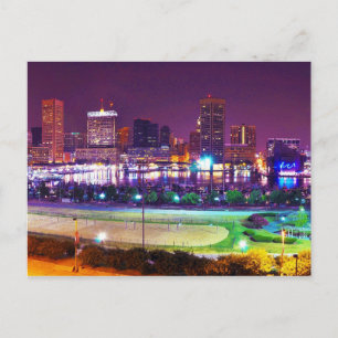 Carte Postale Panorama de Baltimore's Inner Harbor Night Skyline