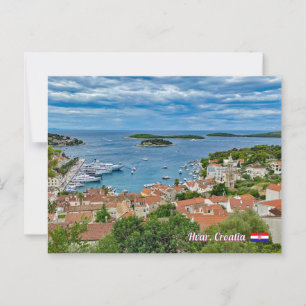Carte Postale Panorama de Hvar en Croatie voyage