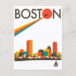 Carte Postale Panorama de la ville de Boston, skyline de Boston