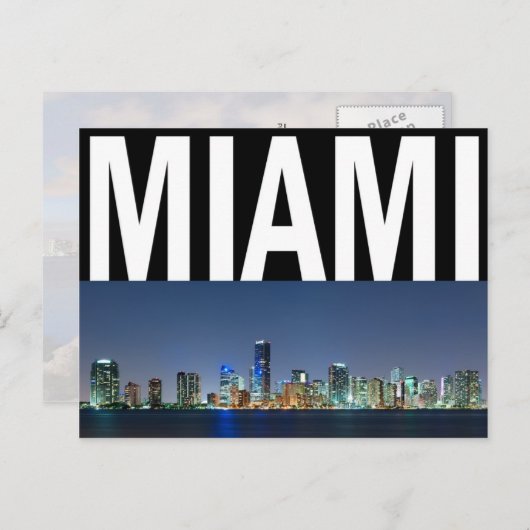 Carte Postale Panorama de Miami Skyline (Devant / Derrière)