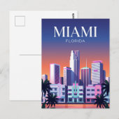 Carte Postale Panorama de Miami USA (Devant / Derrière)