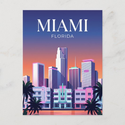 Carte Postale Panorama de Miami USA (Devant)