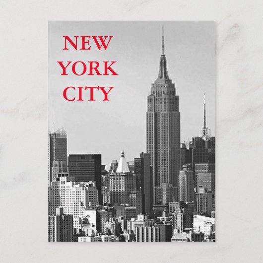 Carte Postale Panorama de New York en noir et blanc (Devant)