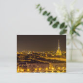 Carte Postale Panorama de Turin avec la mole Antonelliana la nui (Debout devant)