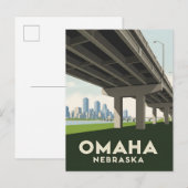 Carte Postale panorama d'Omaha Nebraska sous un grand passage su (Devant / Derrière)