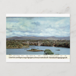 Carte Postale Panorama du nom du village gallois Llanfair PG