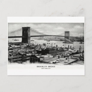 Carte Postale Panorama du pont Brooklyn 1900