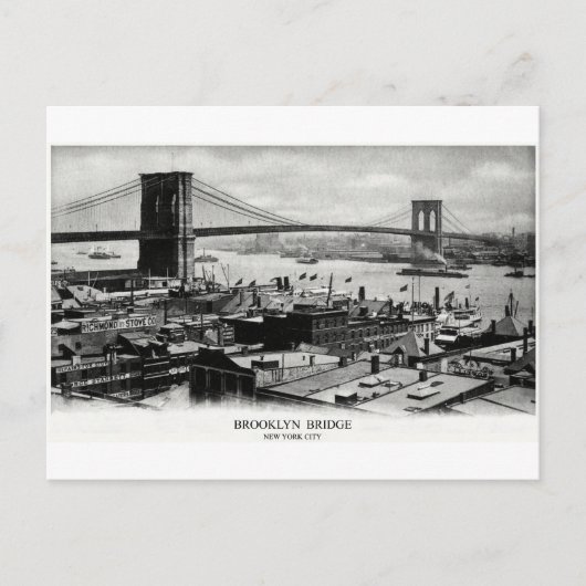 Carte Postale Panorama du pont Brooklyn 1900 (Devant)