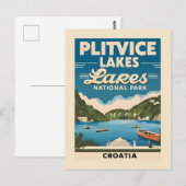 Carte postale panoramique des lacs de Plitvice Cro (Devant / Derrière)