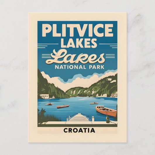 Carte postale panoramique des lacs de Plitvice Cro (Devant)