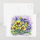 Carte Postale Pansies de ressort (Devant / Derrière)