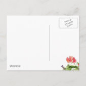 Carte Postale Pansies rouges Pétunias violet Aquarelle Fleurs (Dos)