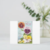 Carte Postale Pansies vintages (Debout devant)