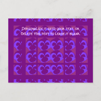 Carte Postale Pansies violettes dans les lignes et les colonnes