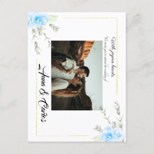 Carte Postale Pansy Blue Elegant mariage de fleurs Faire-part