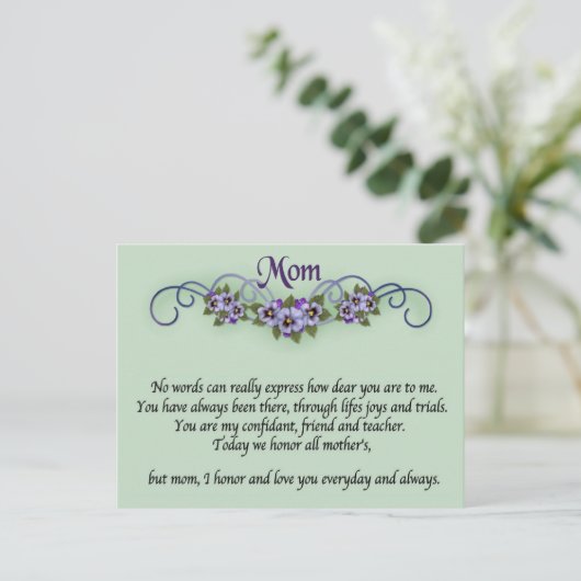 Carte postale Pansy Scrolls (Debout devant)