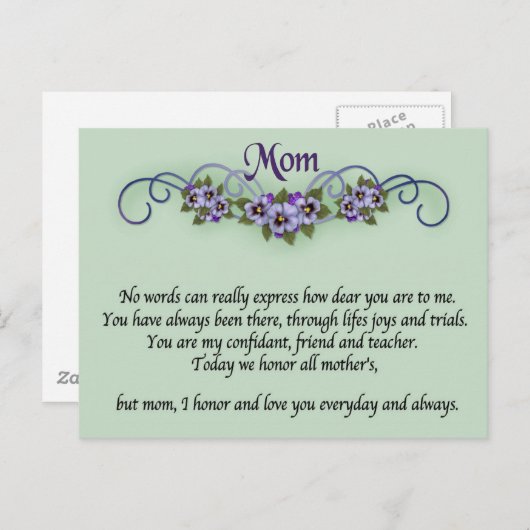 Carte postale Pansy Scrolls (Devant / Derrière)