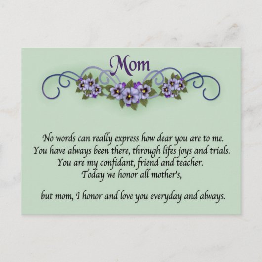 Carte postale Pansy Scrolls (Devant)