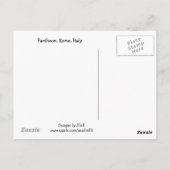 Carte Postale Panthéon, Rome, Italie (Dos)