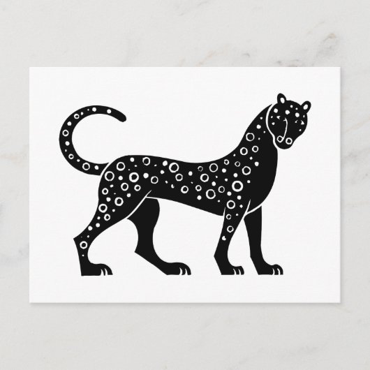 Carte Postale Panther, dessin de relief grec (Devant)
