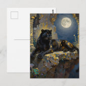 Carte Postale Panthère noire | Garder le contact (Devant / Derrière)