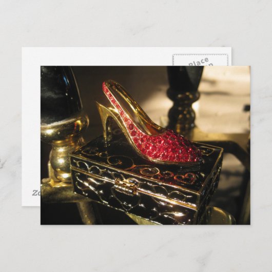 Carte Postale Pantoufle rouge (Devant / Derrière)