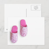 Carte Postale Pantoufles roses (Devant / Derrière)