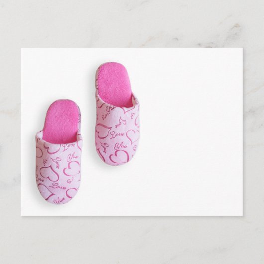 Carte Postale Pantoufles roses (Devant)