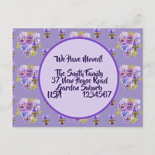 Carte Postale Pany Flowers New Address Postcard, We Are Moving (Devant)