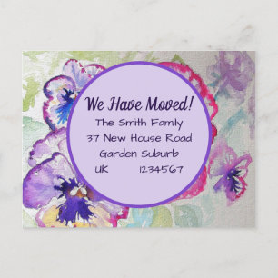 Carte Postale Pany Flowers New Address Postcard, We Are Moving